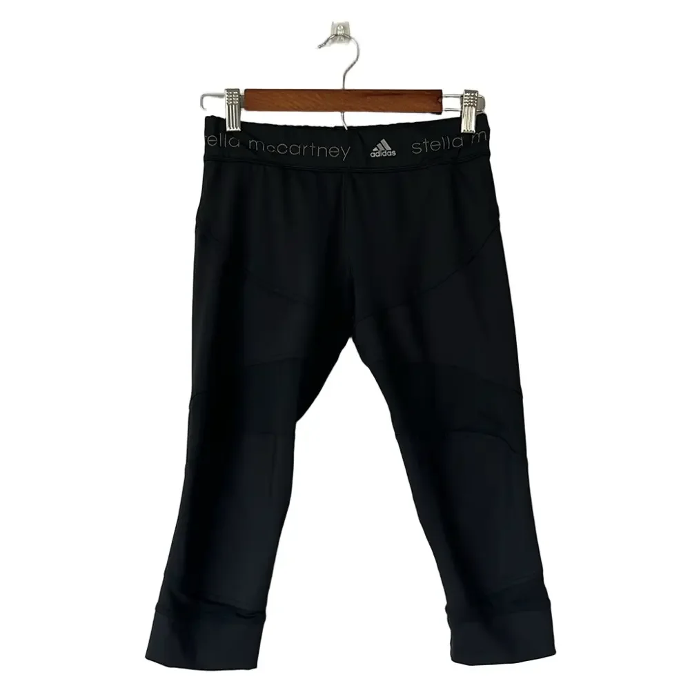 Adidas Stella McCartney Moto Mesh Inset Leggings Black Size Small